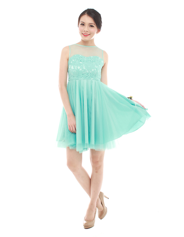 Penelope Tulle Dress in Tiffany